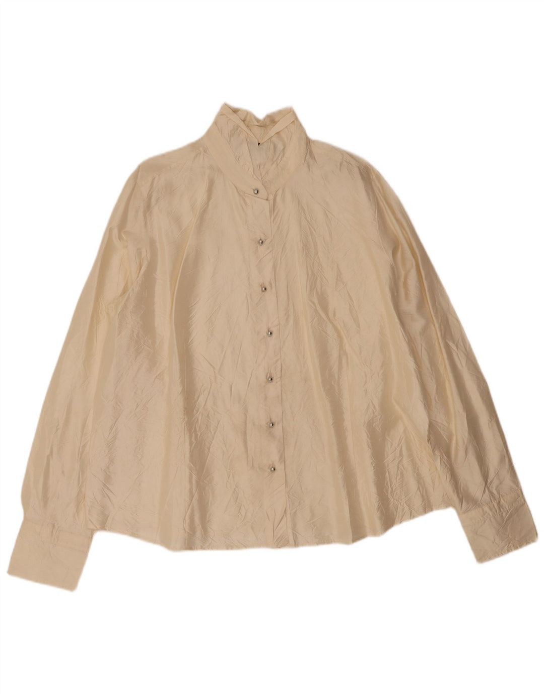 Marina Rinaldi Dame Oversized skjortebluse Størrelse 27 Stor Beige Silke