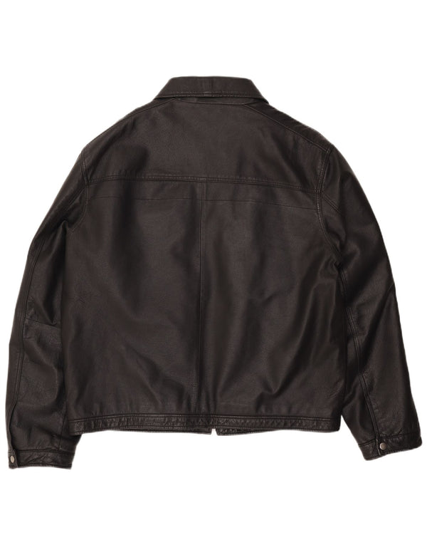 ANGELO LITRICO Herre Læderjakke UK 42 XL Sort Læder