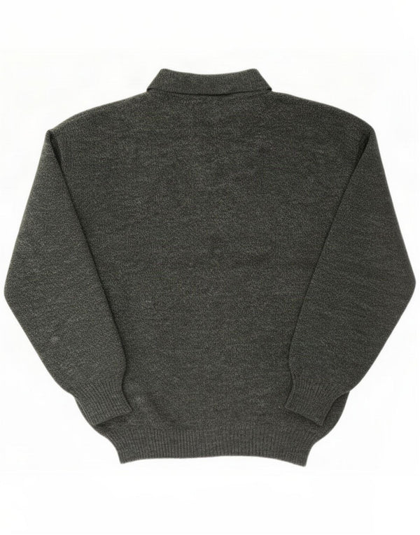 Vintage Polo-halstrøje til mænd IT 54 XL Grøn Argyle/Diamond Wool