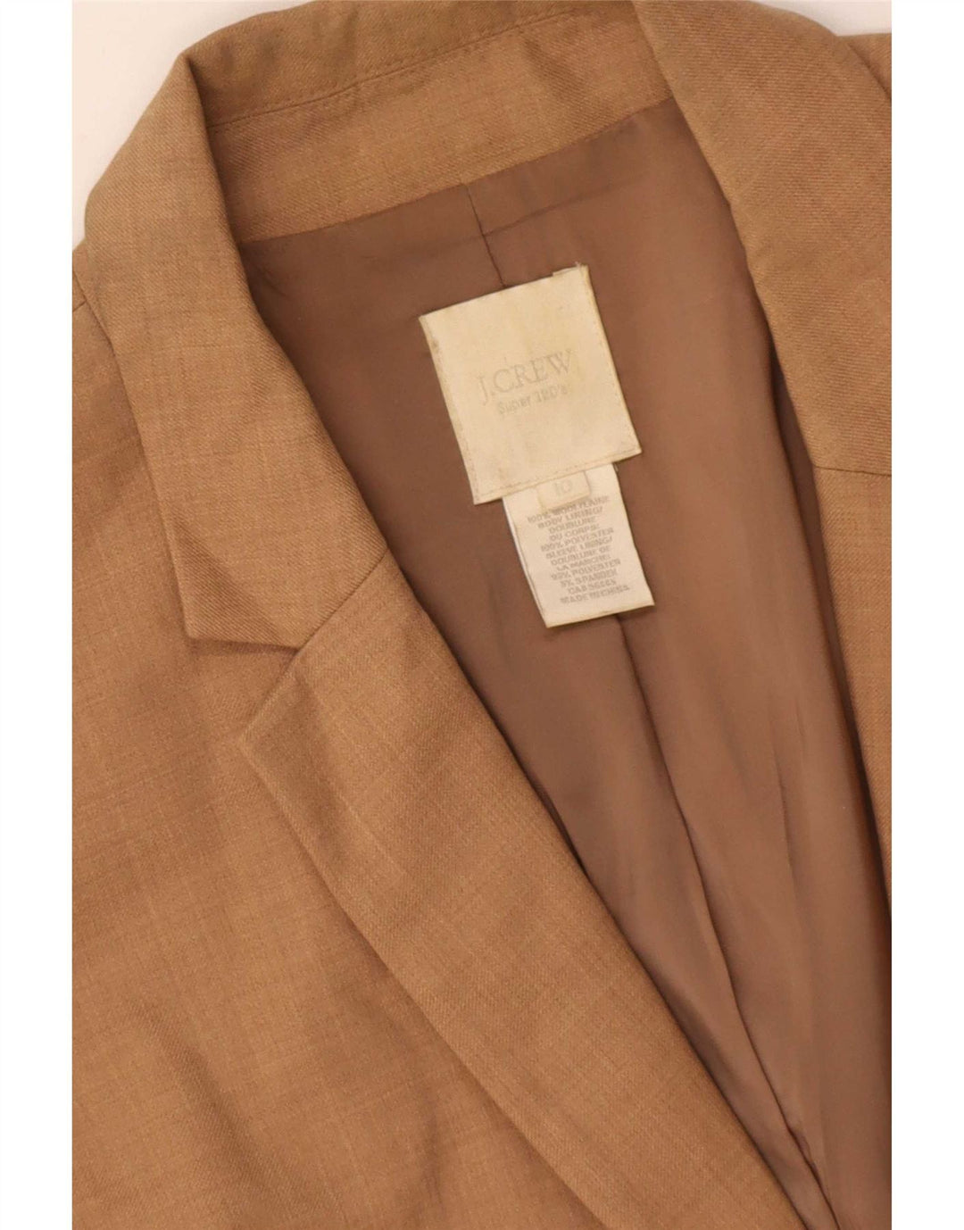 J. Crew Dame 2-knaps blazerjakke US 10 Stor brun uld