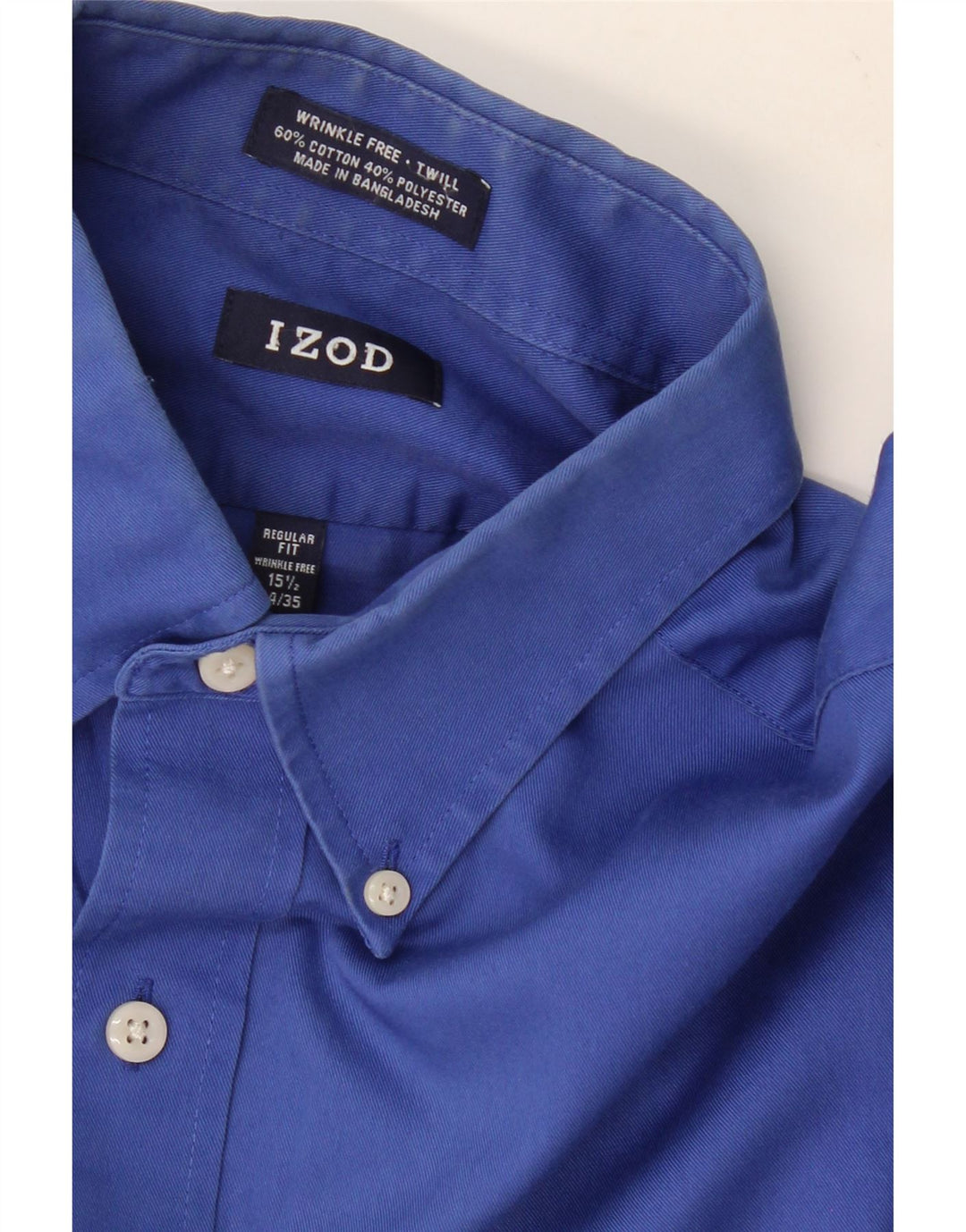 IZOD Mens Regular Fit Shirt Size 15 1/2 Medium Blue Cotton Vintage Izod and Second-Hand Izod from Messina Hembry 