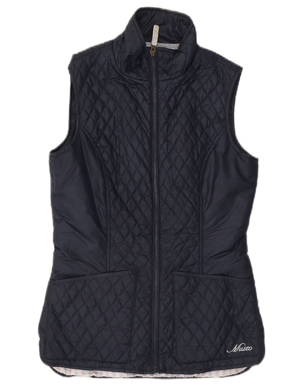Musto Womens Signature Quilted Gilet UK 8 Small Navy Blue Polyester