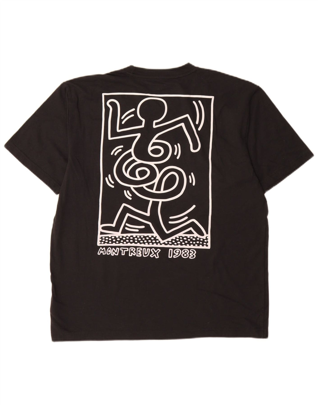 Gap Herre Grafisk T-Shirt Top Medium Sort Bomuld
