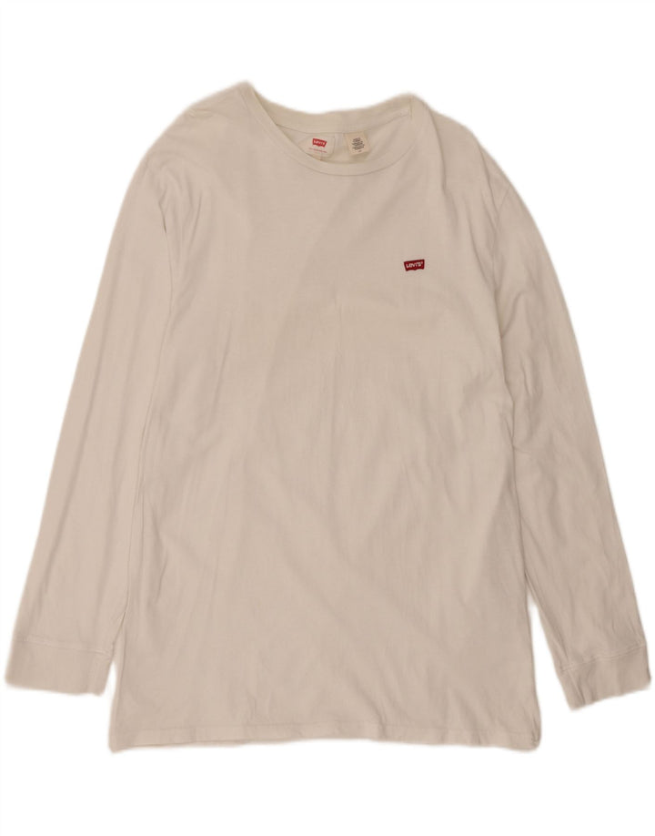 LEVI'S Mens Top Long Sleeve Large White Cotton Vintage Levi's and Second-Hand Levi's from Messina Hembry 