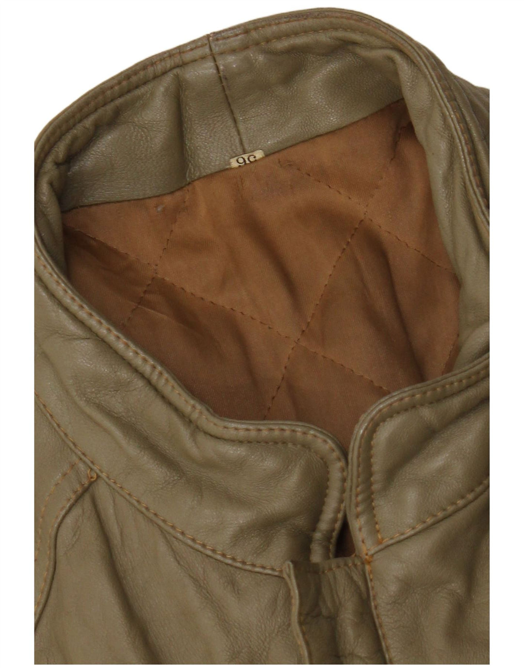 Vintage Herre UK 38 Medium Khaki Læder