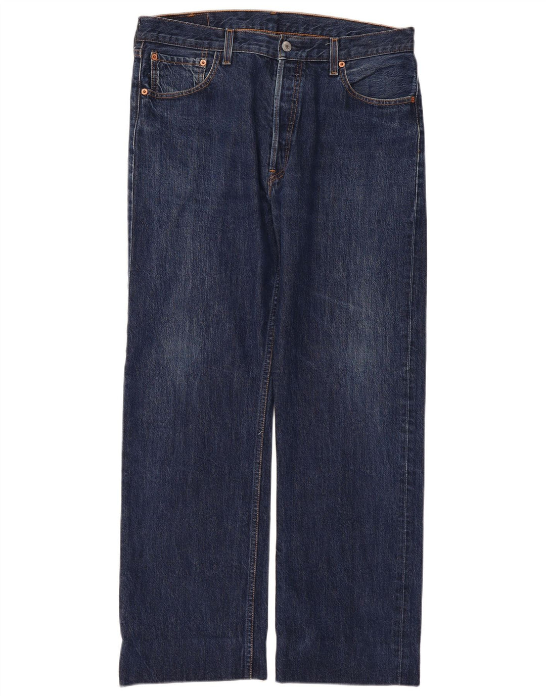 LEVI'S Herre 501 Straight Jeans W36 L30 Marineblå Bomuld