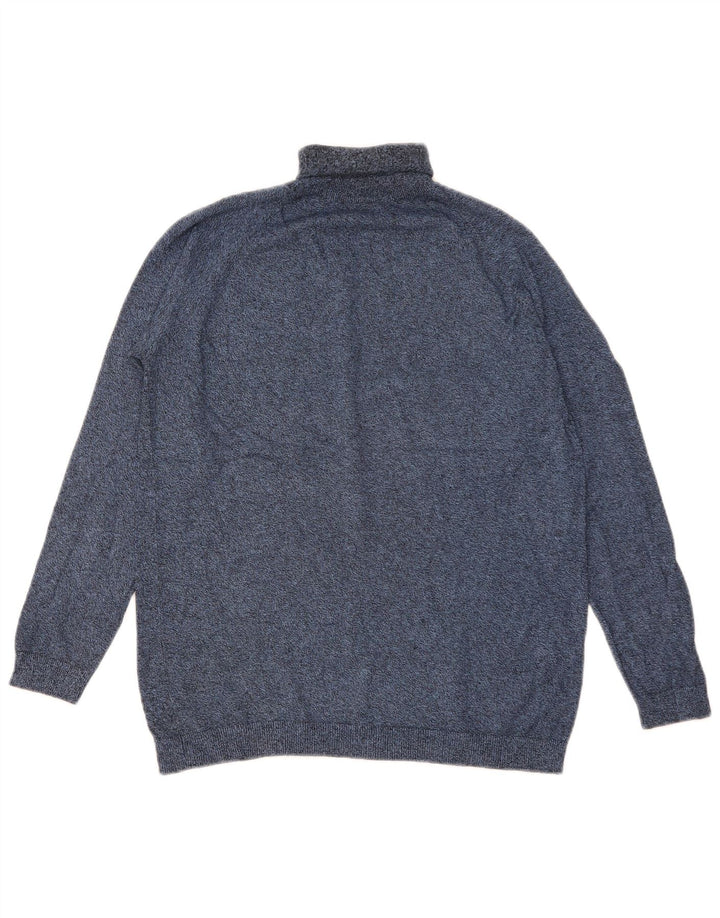 Zara Herre rullehals sweater Medium Blue Flecked Viscose