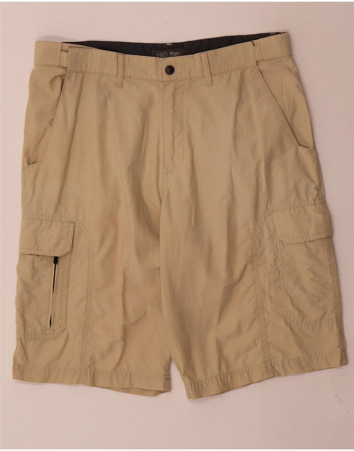 Marks & Spencer Herre Cargo Shorts W34 Large Beige Bomuld