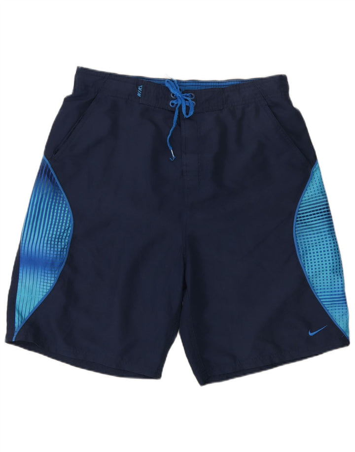 Nike Badeshorts til mænd Small Navy Blue Colourblock Polyester