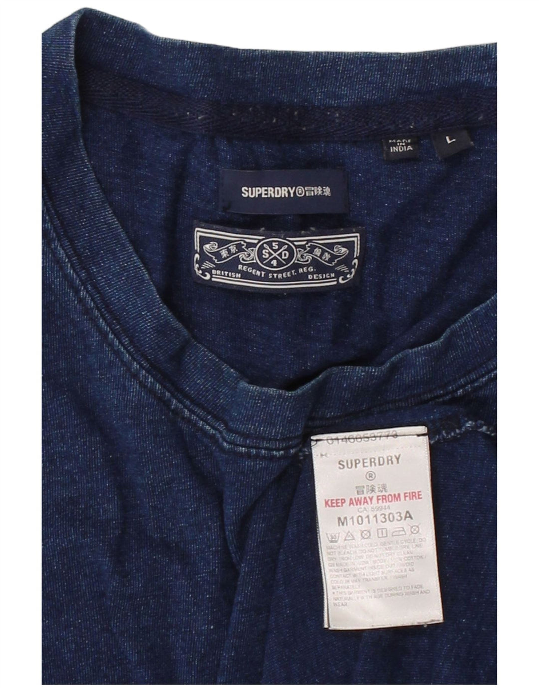 SUPERDRY T-shirt top til mænd Stor marineblå bomuld