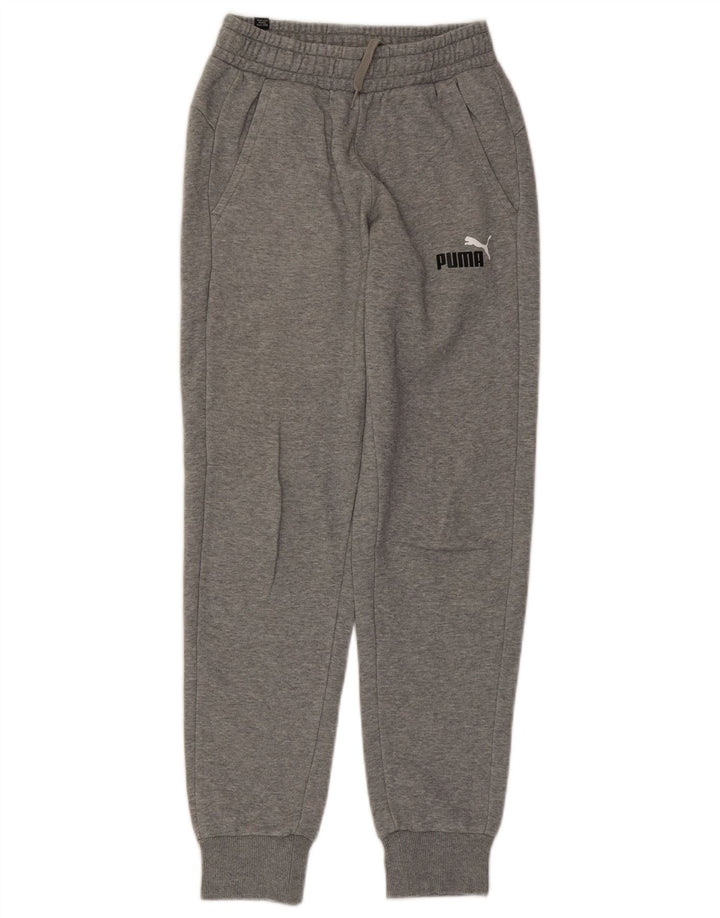 PUMA Mens Tracksuit Trousers Joggers XS Grey Cotton