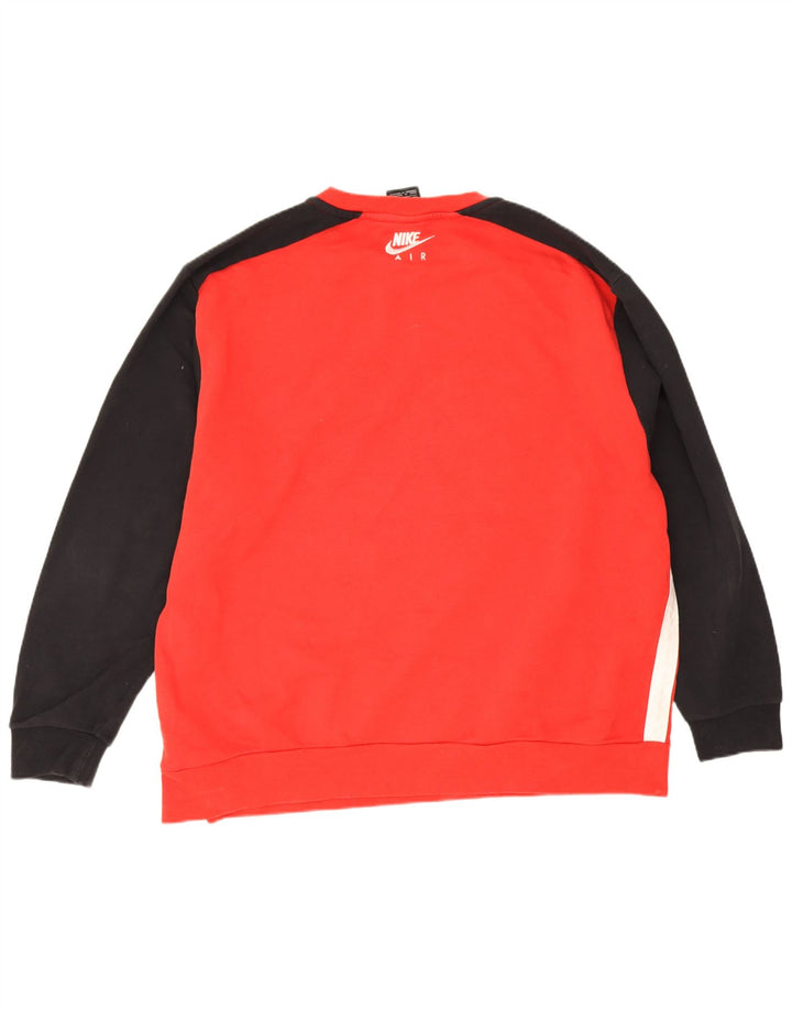 Nike grafisk sweatshirt til mænd 2XL Rød Colourblock Bomuld