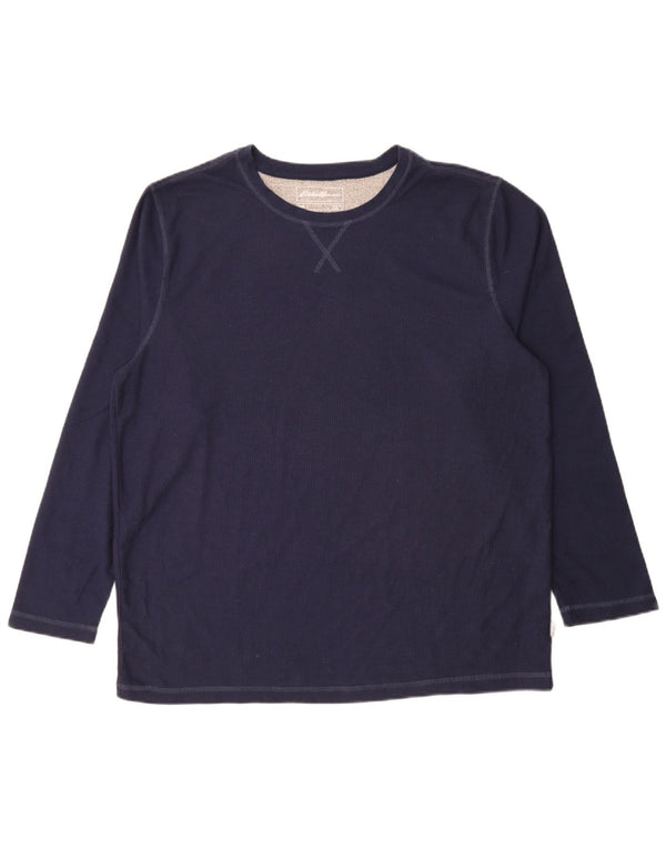 Eddie Bauer Herre Top Langærmet XL Navy Blue Polyester
