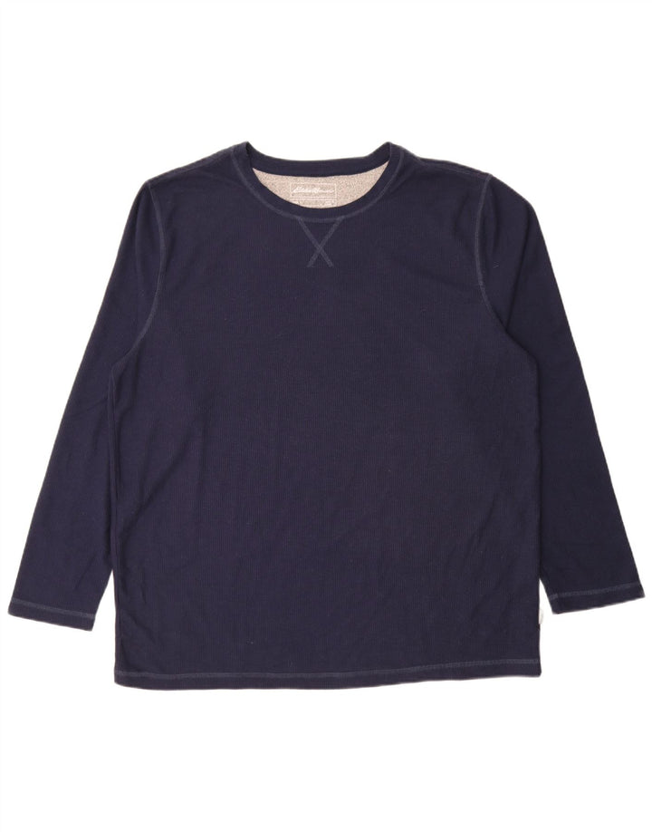 Eddie Bauer Herre Top Langærmet XL Navy Blue Polyester