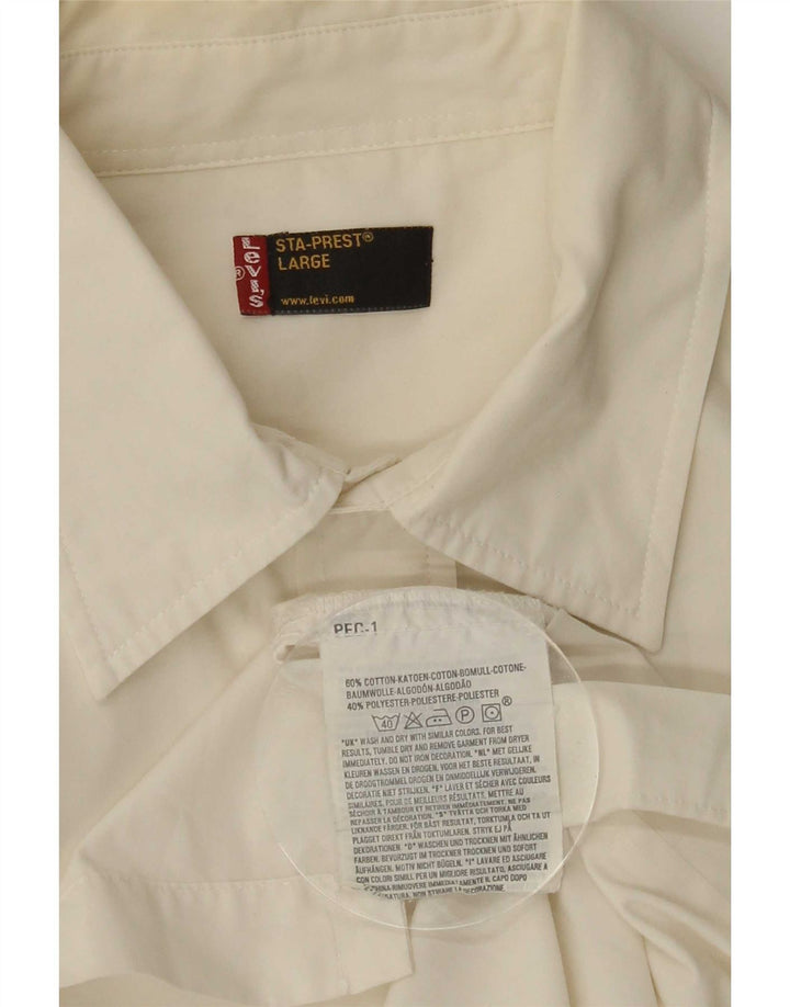 Levi's Kortærmet Herreskjorte Stor Off White Bomuld