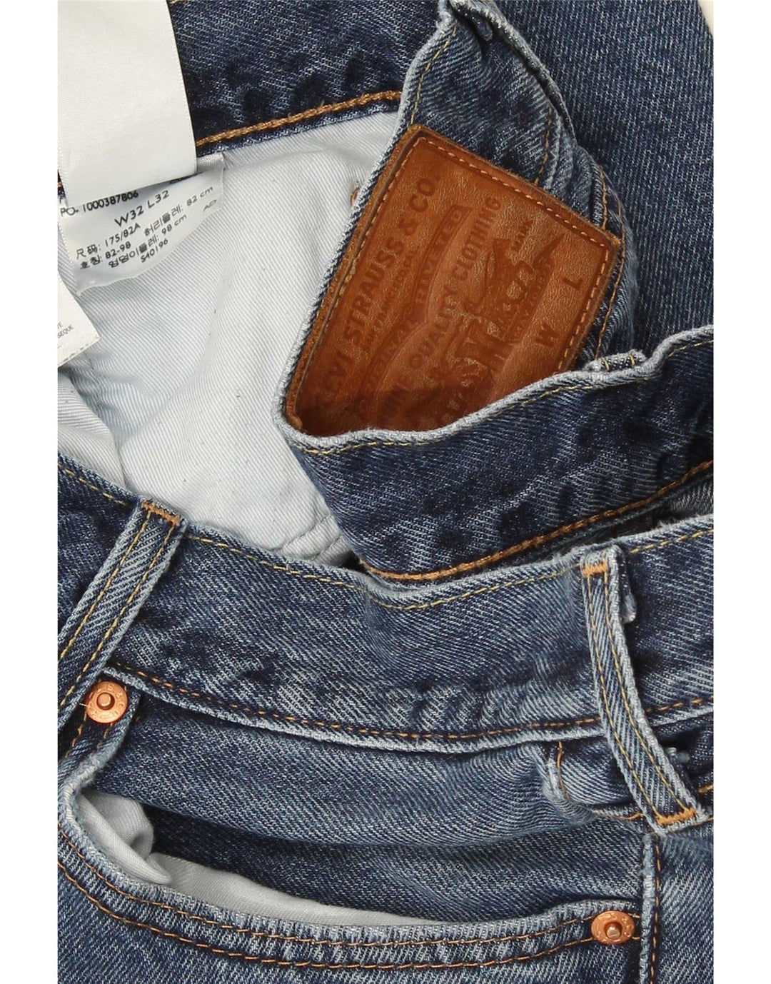 Levi's Straight Jeans til mænd W32 L32 blå bomuld