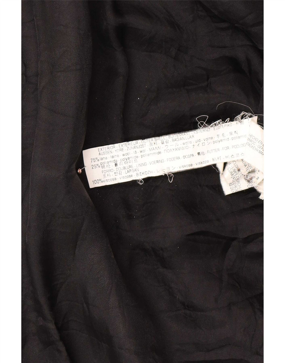 Zara Dame Overfrakke UK 14 Medium Sort Uld