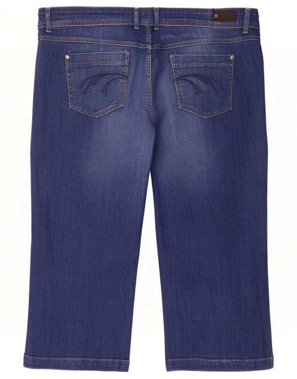 Marks & Spencer Dame Denim Bermuda Shorts UK 22 3XL W44 L21 Blå Bomuld