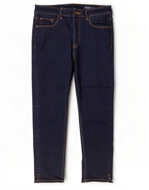 Marks & Spencer Womens Cropped Jeans UK 12 Medium W28 L21 Navy Blue
