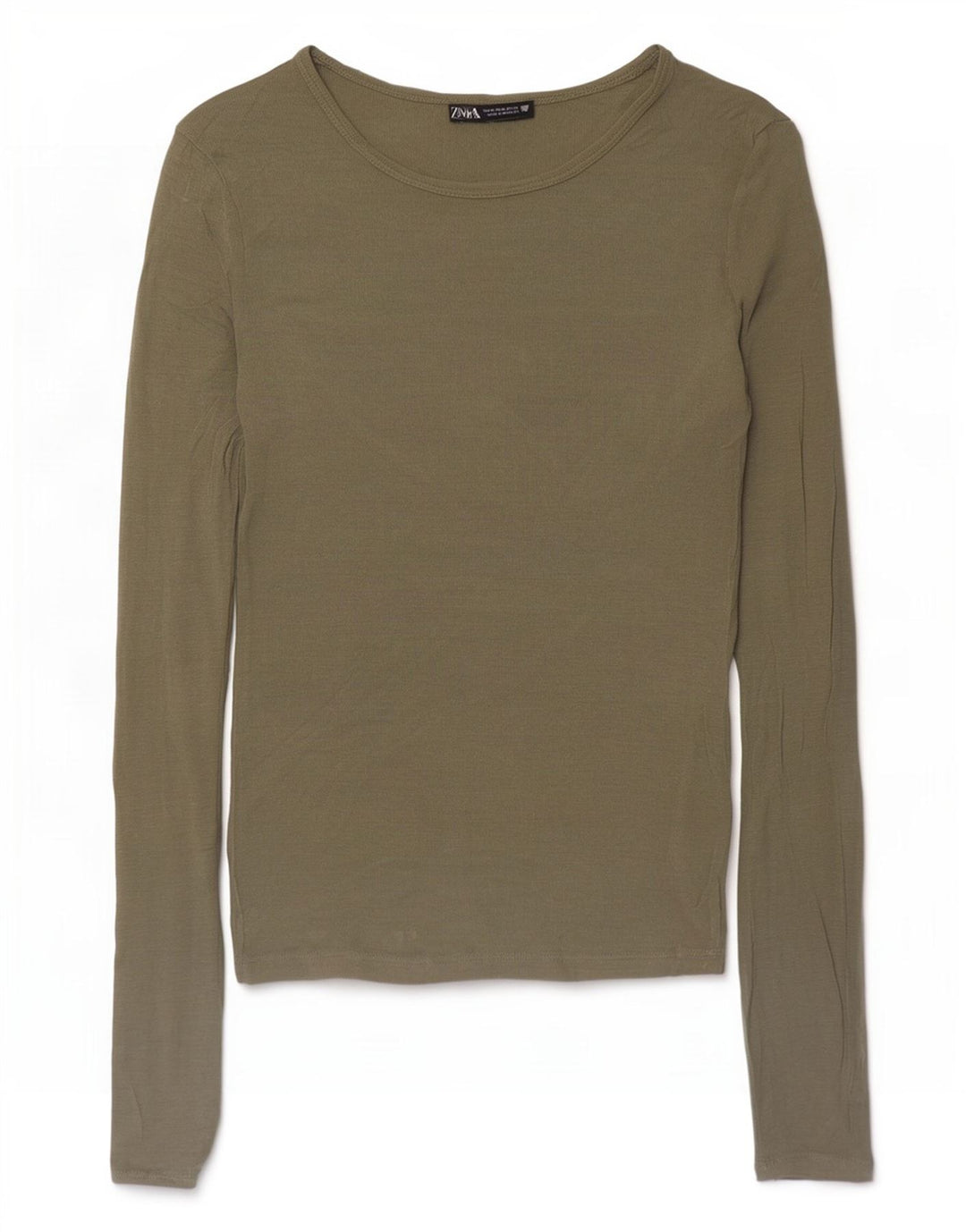 Zara Dametop Langærmet UK 12 Medium Khaki