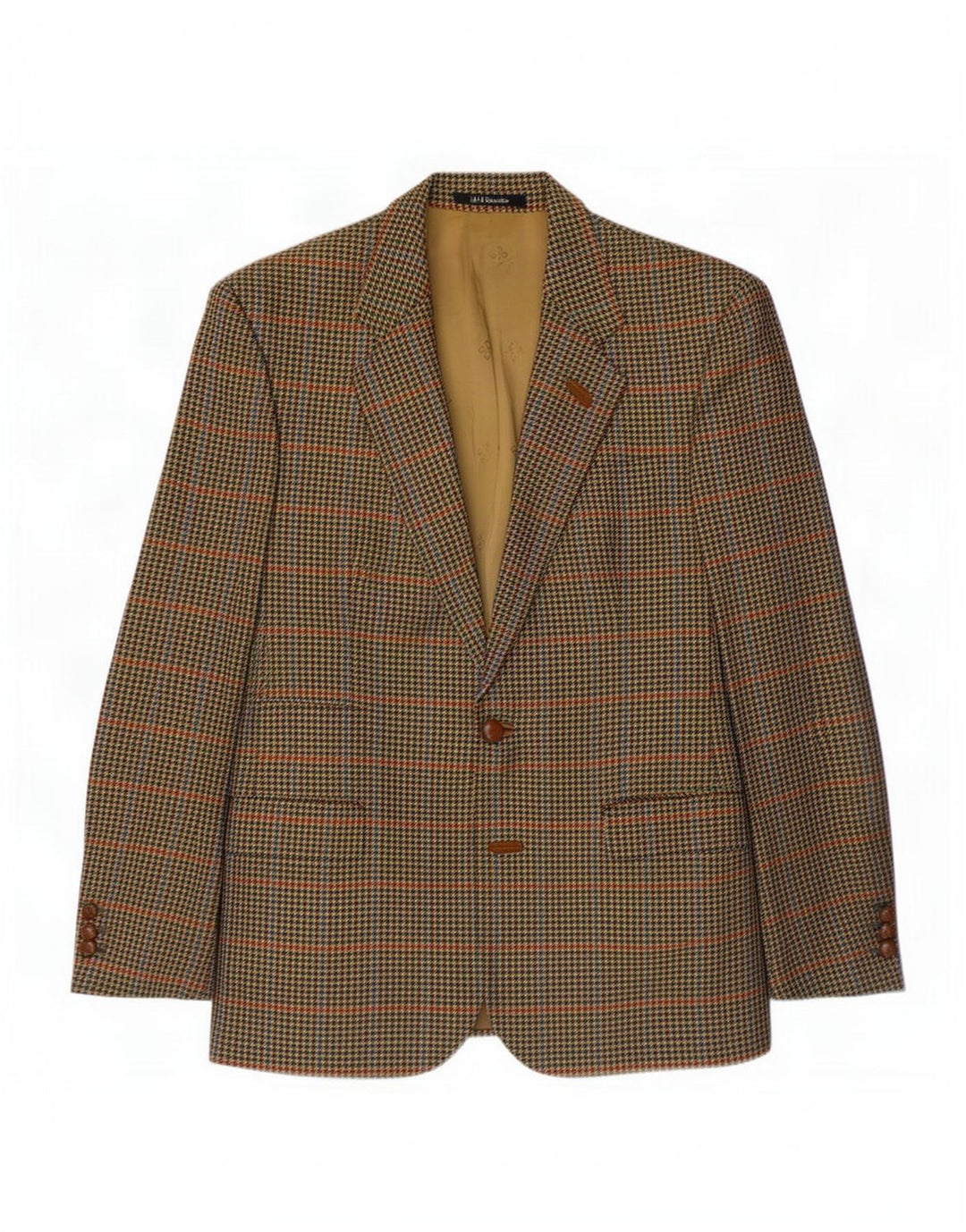 Dacks herre 2-knaps blazerjakke UK 38 Medium Brown Houndstooth Wool