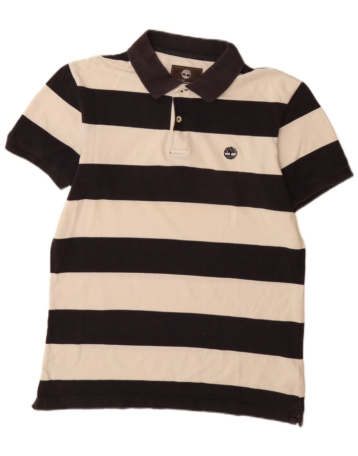 Timberland Mens Earthkeepers Regular Fit Polo Shirt Medium Hvid stribet