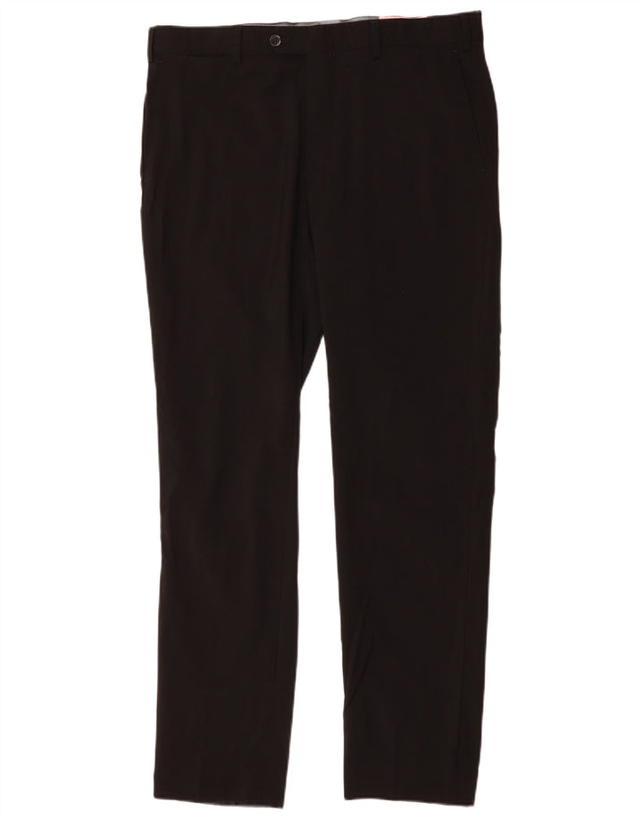 MASSIMO DUTTI Herre Slim Suit Bukser EU 44 Large W34 L31 Sort Uld