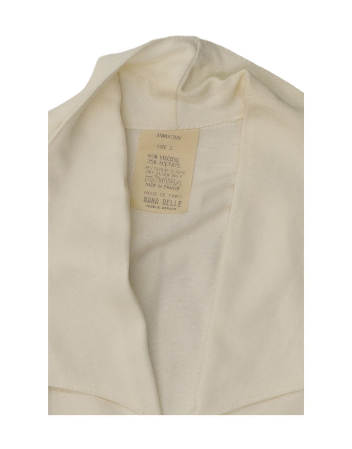 VINTAGE Womens Oversized Shirt Blouse US 1 2XS White Viscose