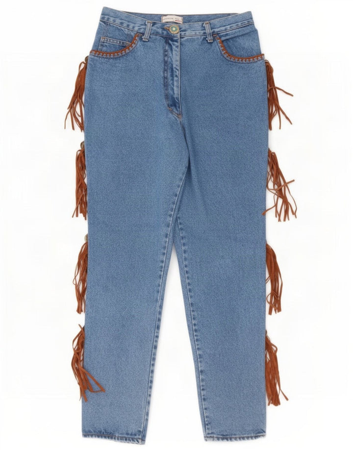 Ermanno Daelli Dame Western High Waist Jeans IT 46 Large W30 L30 Blue