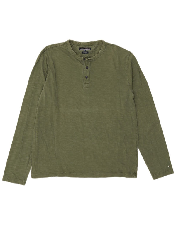 Tommy Hilfiger Herre Top Langærmet XL Khaki Bomuld