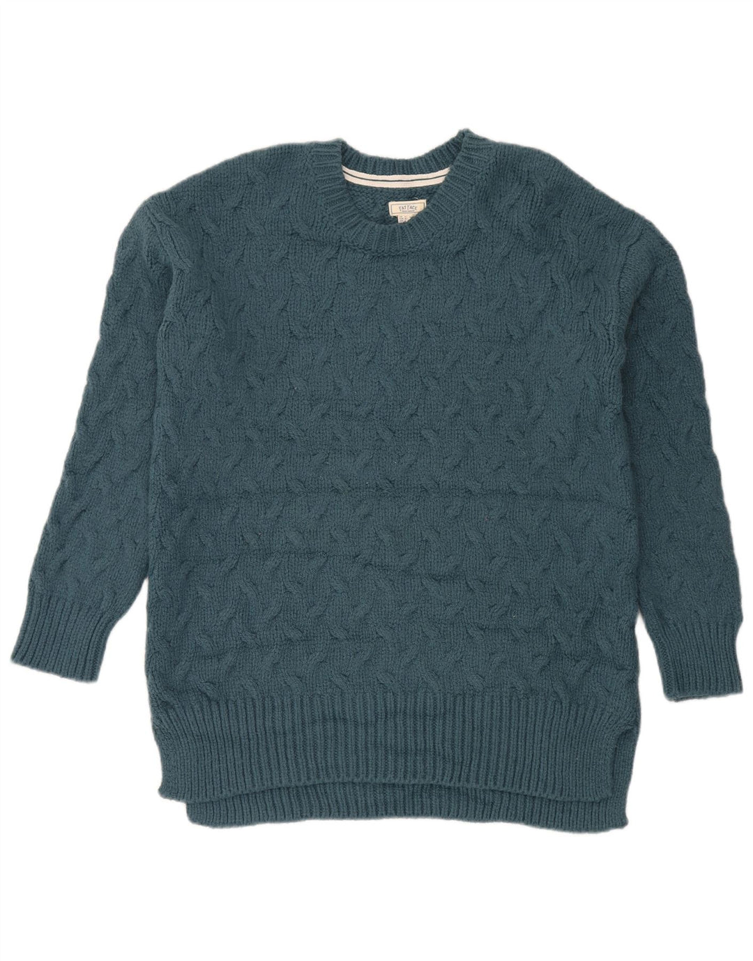 Fedt ansigt til mænd med rund hals sweater UK 12 mellemgrøn akryl