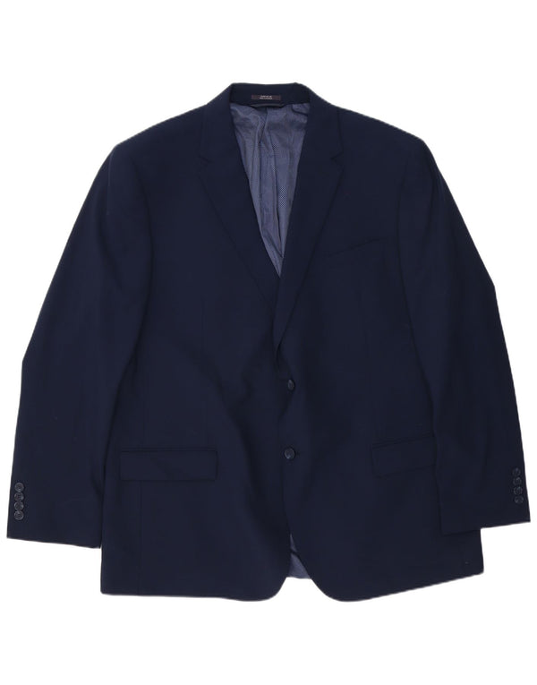 Marks & Spencer Herre lang blazerjakke med 2 knapper UK 48 4XL marineblå uld