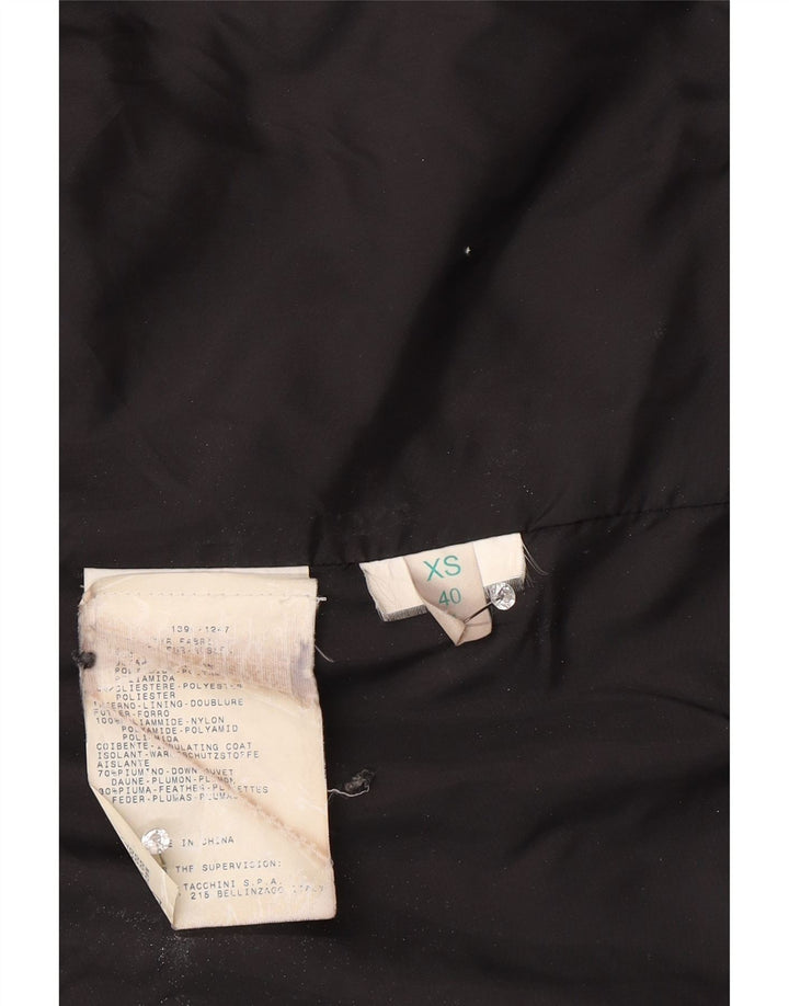 Sergio Tacchini Dame Hætte Polstret Jakke UK 6 XS Sort Polyamid