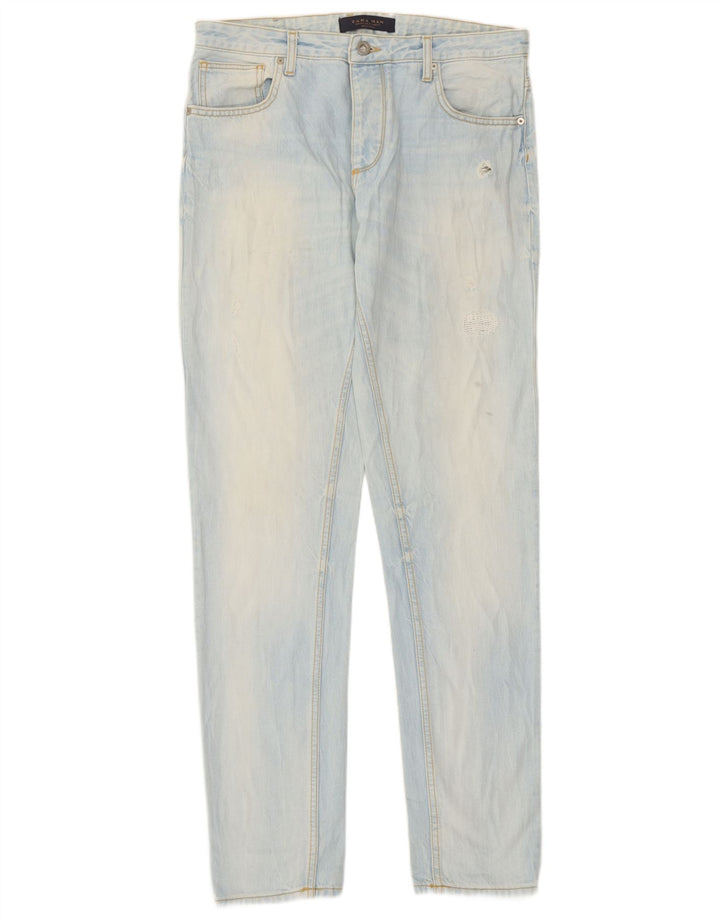 Zara Straight Jeans til mænd EU 40 Medium W31 L33 Blå Bomuld