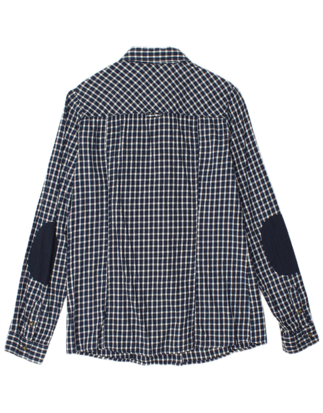 BRUGI Dameskjorte UK 12 Medium Navy Blue Gingham Cotton