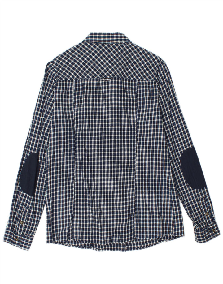 BRUGI Dameskjorte UK 12 Medium Navy Blue Gingham Cotton