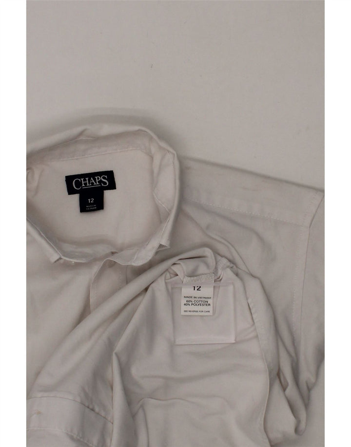 CHAPS Boys Short Sleeve Shirt 11-12 Years White Cotton Vintage Chaps and Second-Hand Chaps from Messina Hembry 