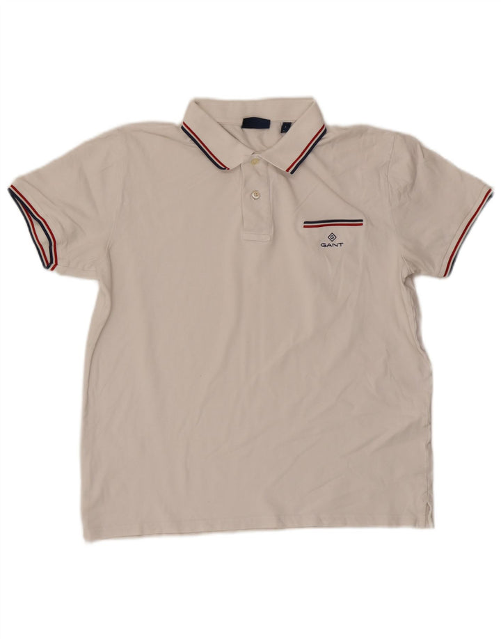 Gant Herre Polo Shirt Large White