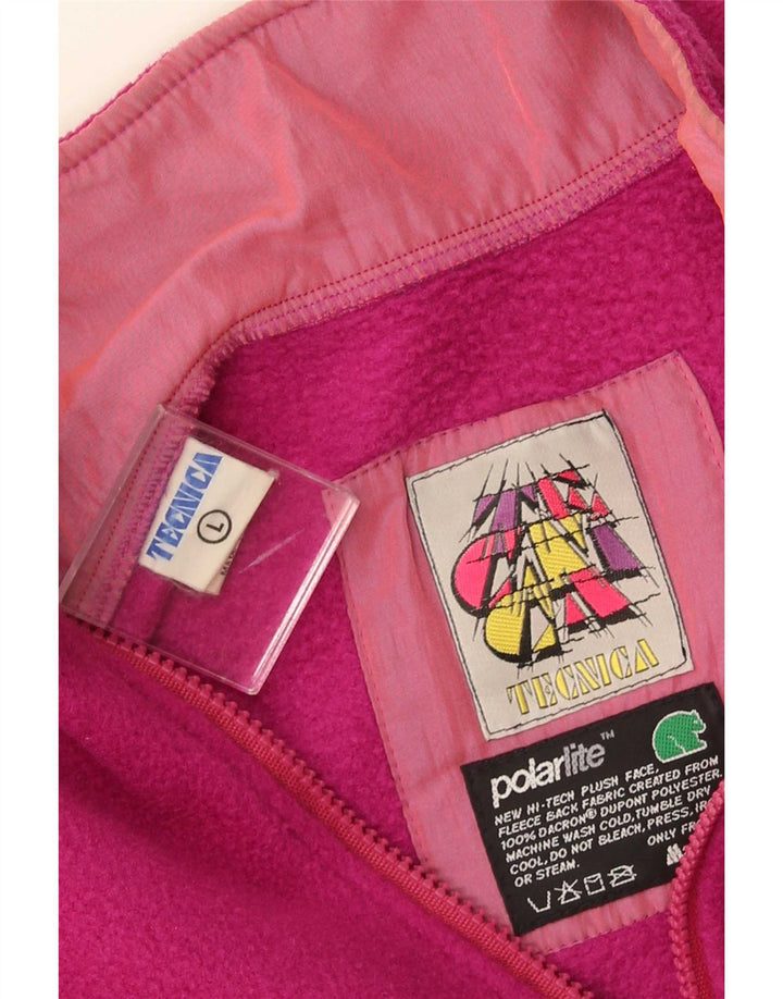 Tecnica Herre grafisk lynlås-hals Fleece Jumper Large Pink Polyester