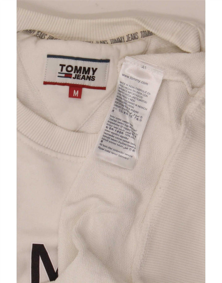 Tommy Hilfiger Herre Grafisk Sweatshirt Jumper Medium Hvid Bomuld