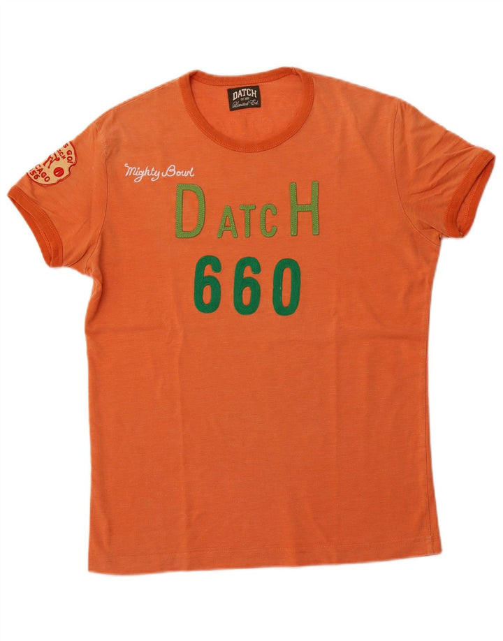 DATCH Herre grafisk T-shirt Top Medium Orange Bomuld