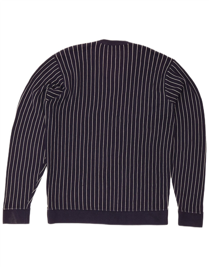Lacoste Herre V-hals trøjetrøje størrelse 4 Medium Navyblå stribet