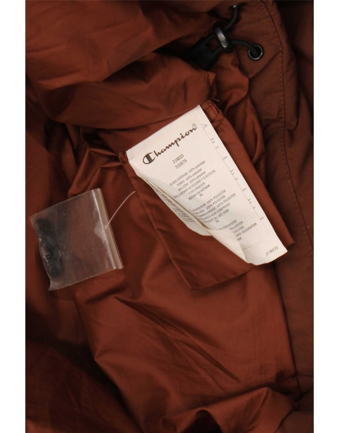 Champion Herre hættepolstret jakke UK 42 XL brun polyester