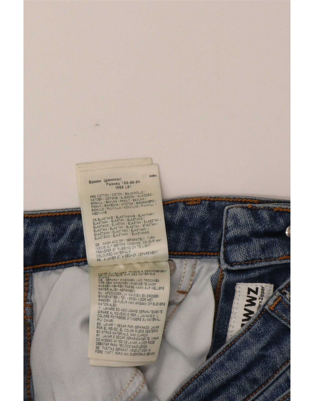 Wrangler Dame 11WWZ Slim Jeans W27 L32 Blå Bomuld
