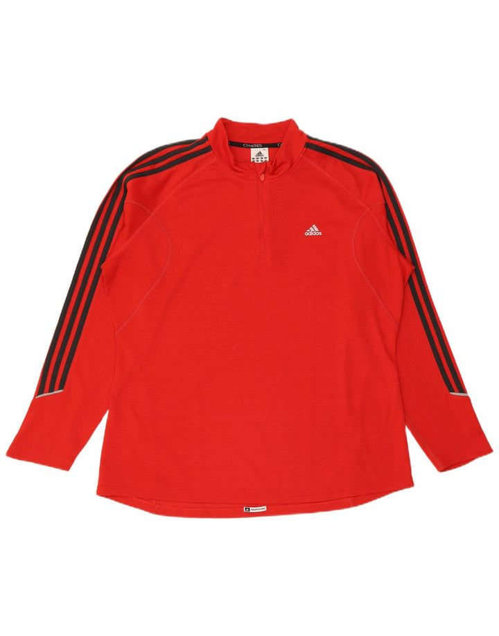 Adidas Herre Clima 365 Pullover med lynlås-hals Træningsdragt Top XL Rød Polyester
