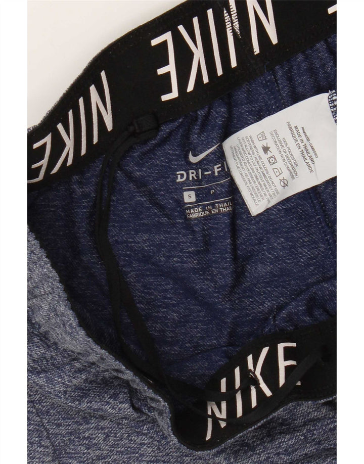 Nike Dame Dri Fit Sports Shorts UK 10 Small Blue Flecked Polyester