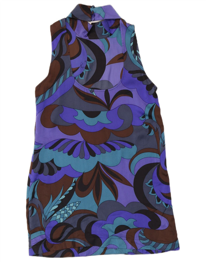 Max & Co. Kvinders abstrakt mønster skedekjole UK 12 Medium Purple
