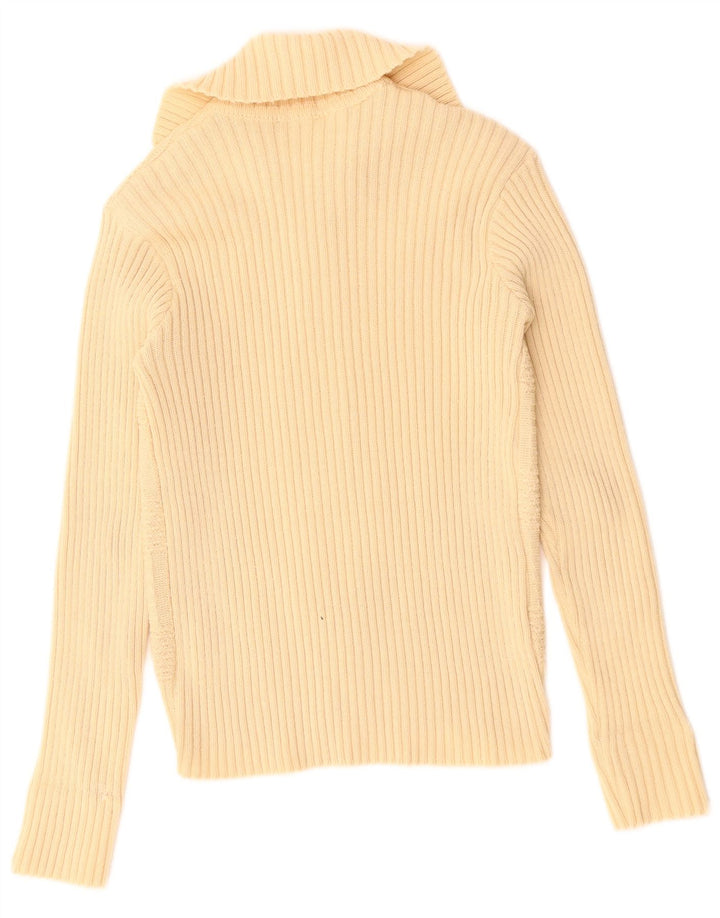 VINTAGE Dame Cardigan Sweater UK 10 Small Beige