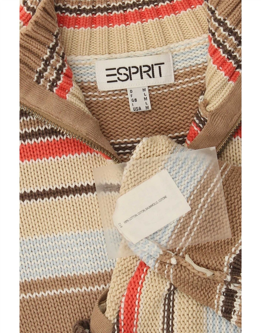 Esprit Dame Cardigan Sweater UK 12 Medium Flerfarvet Stribet