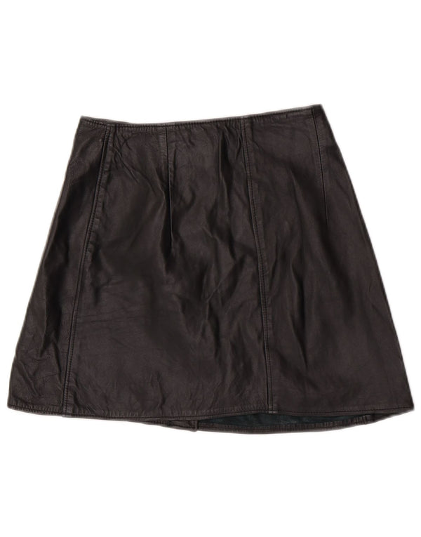 Conbipel Dame Wrap Læder Nederdel IT 44 Medium W32 Sort Læder